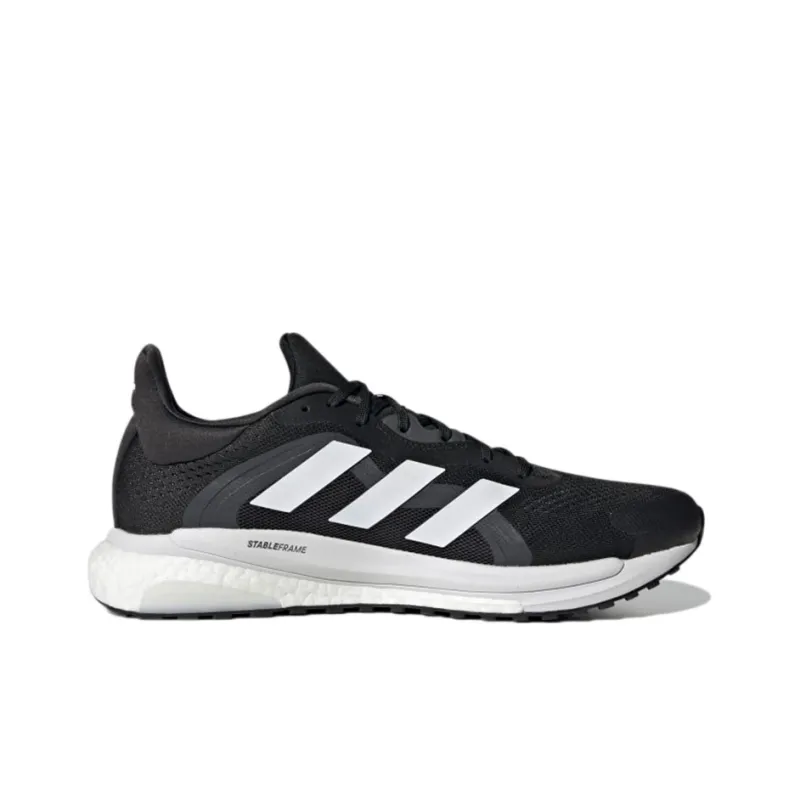 Adidas Solar Glide 4 St Breathable Lightweight Slip-Resistant Low-Top Running Shoes Men's Black White Gray-1