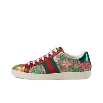 GUCCI Women's Ace Gg Supreme Low 'Flora Print   Red' Women's