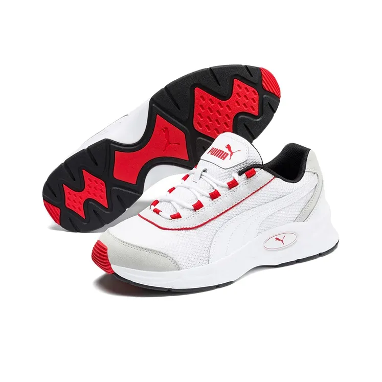 PUMA Nucleus Lux Low Top White/Grey/Red-4