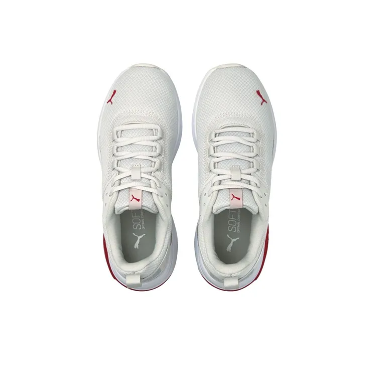 PUMA Electron Cushioning Anti-Slip And Wear-Resistant Low-Top Running Shoes Unisex White Red-1