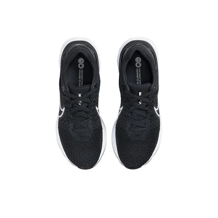 Nike React Infinity Run Flyknit 3 Black White Women's-3