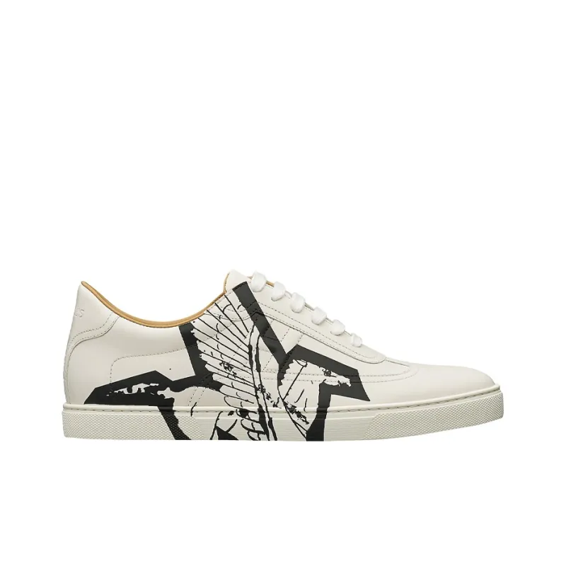 HERMES Quicker Low Top Stylish Skateboarding Shoes Men's White Black-1