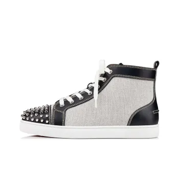 Christian Louboutin Skateboard Shoes Men High Top Gray/Black