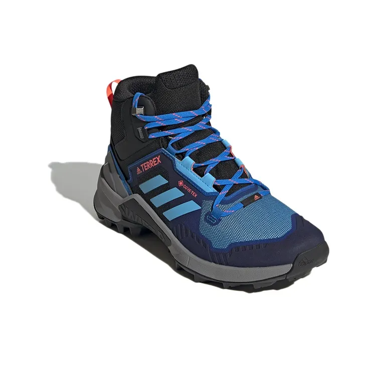 Adidas Terrex Swift R3 Mid Gore-tex Hiking Anti-Slip Wear-Resistant High-Top Trekking Shoes Men's Black Blue-2