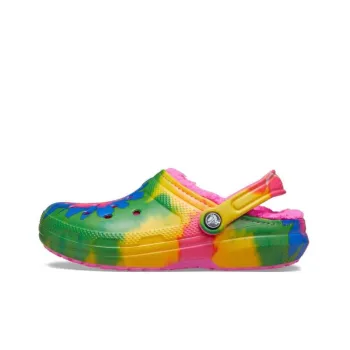 Crocs Classic Tie Dye Fuzz Lined Clogs 'Multi Color' Gs