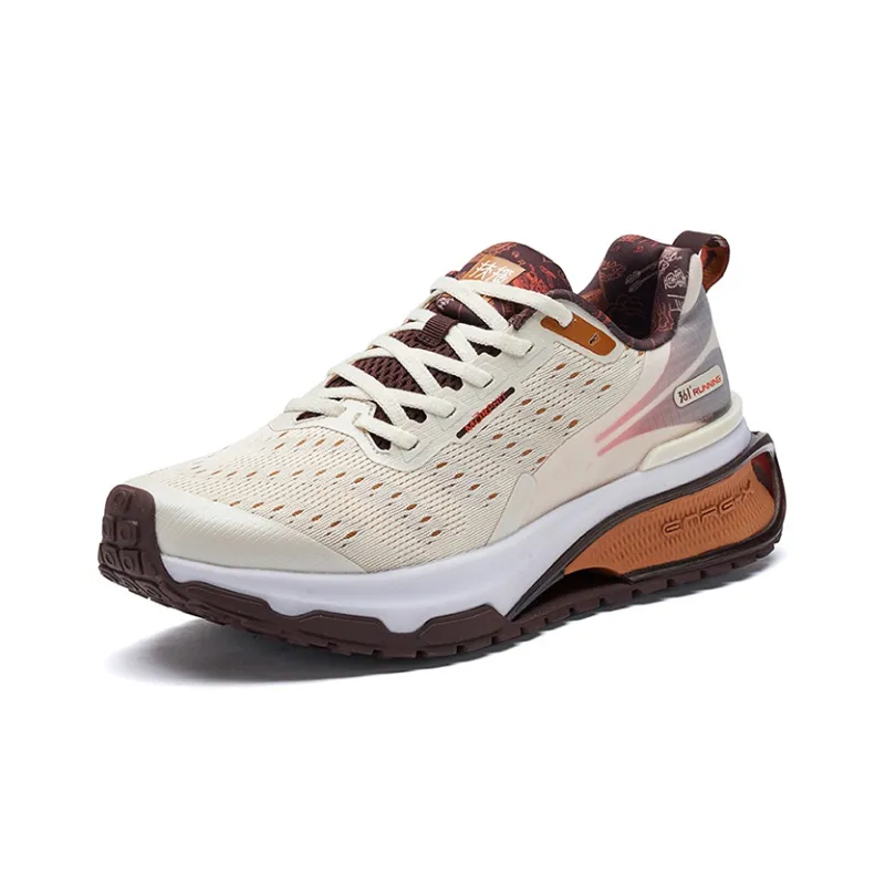 361° Tri state 2.0 Wear Resistant Slip Resistant Low Top Running Shoes Men's Light Coffee-1
