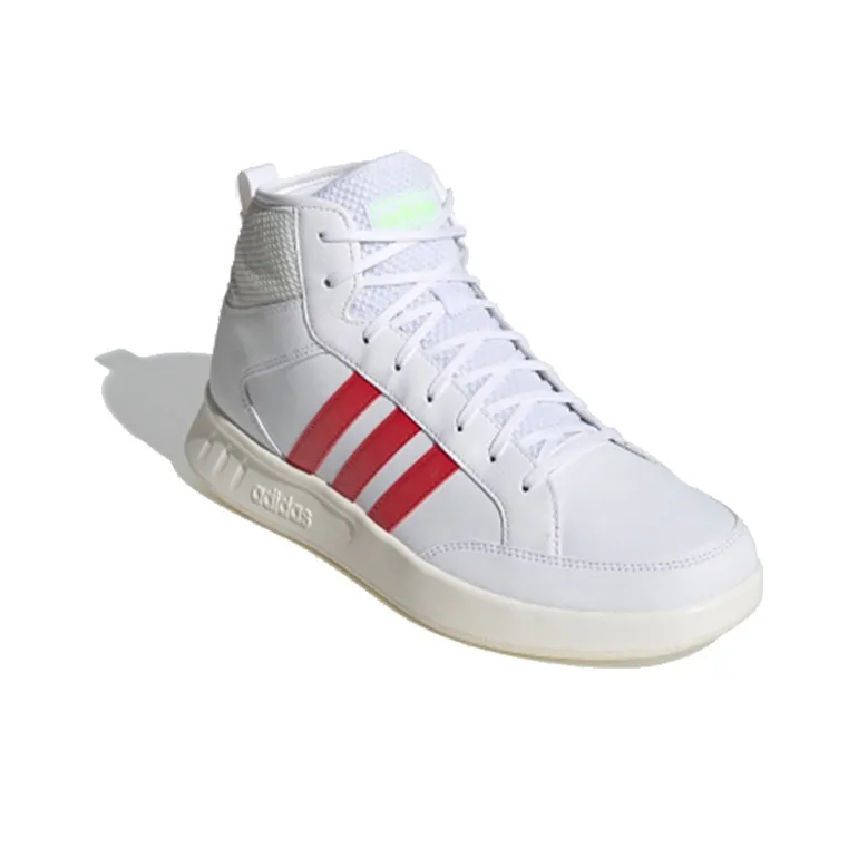 Adidas Court80s Mid High Top Casual Skate Shoes Unisex White Red Gray-2