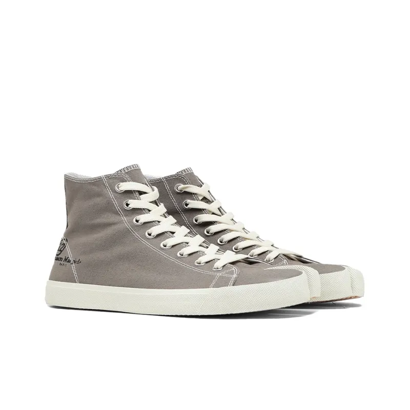 Maison Margiela Tabi High Top Canvas Shoes Men's Gray-2