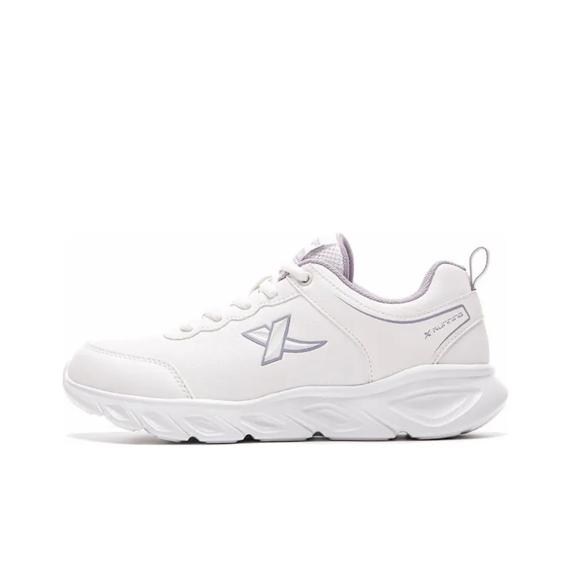 XTEP Cushioning, Slip Resistant, And Abrasion Resistant Low Top Casual Running Shoes Women's Beige Purple-0