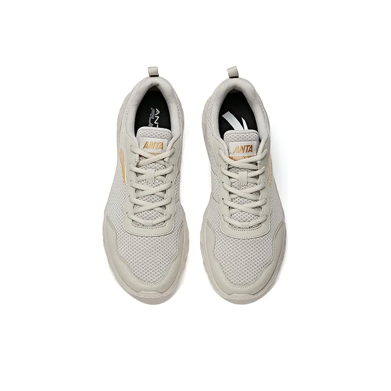 Anta Anti Slip Wear Resistant Breathable Coverage Low Top Running Shoes Men's Gray-2