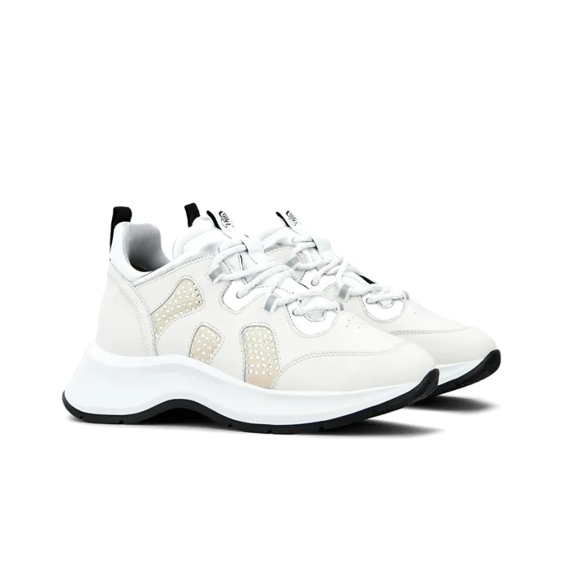 HOGAN H585 Cushioning Anti Slip And Wear Resistant Coverage Low Top Casual Shoes Women's White-2