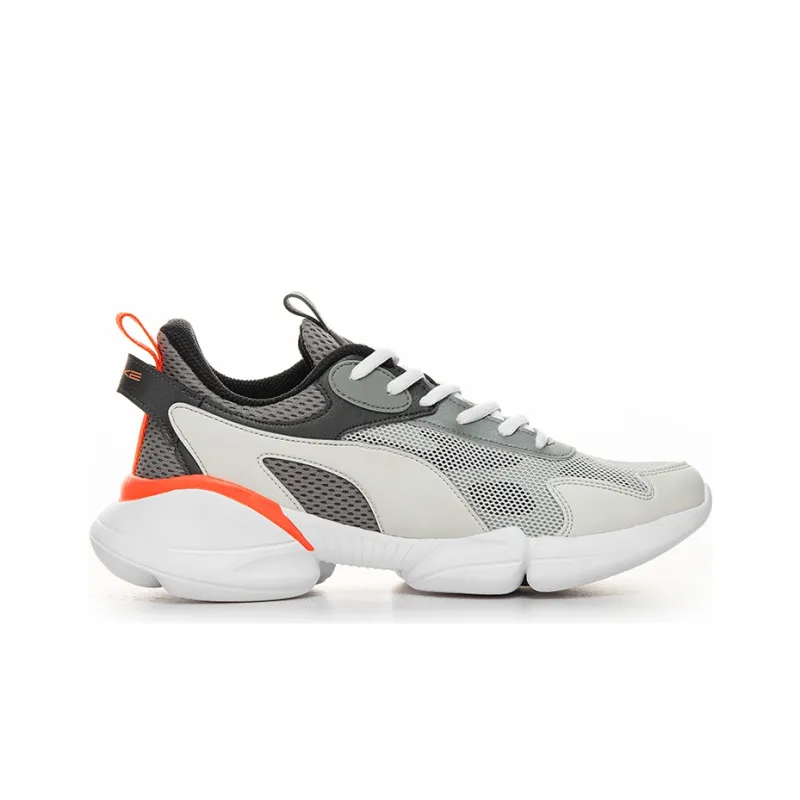 Erke Shock Absorbers With Slip Resistant And Abrasion Resistant Properties Low Top Running Shoes Gray Pink-2