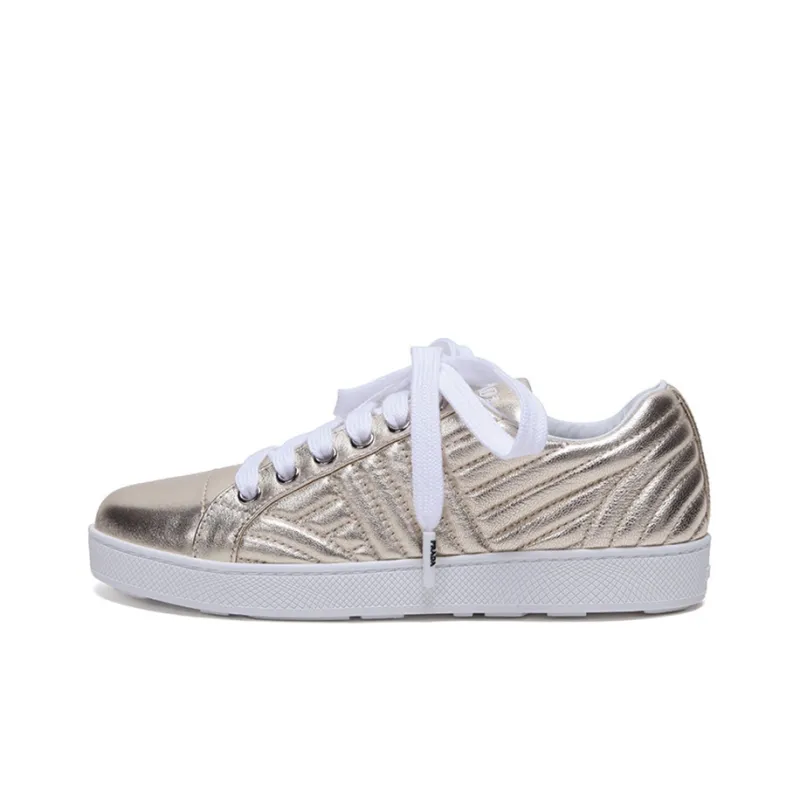 PRADA Low Top Stylish Skateboarding Shoes Women's Pyrite Yellow-0