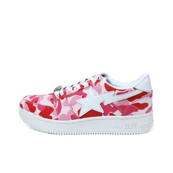 A BATHING APE STA Low Stylish Skateboarding Shoes Women's Pink