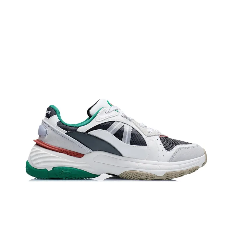 LINING Broken Generation Running Shoes Women's Low Top Thunderstorm Gray/Mist White-1