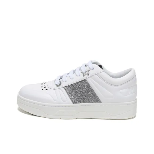 Jimmy Choo Hawaii Skateboard Shoes Women's Low-Top White/Silver