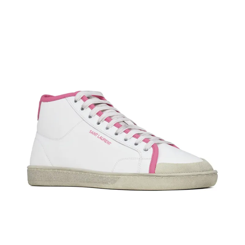 SAINT LAURENT Logo Mid Top Sneakers Women's-3