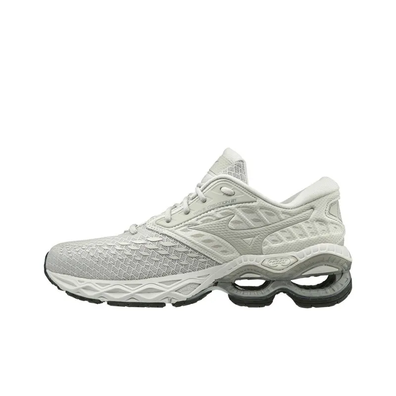 Mizuno Creation 21 Wave Breathable Lightweight Low-Top Running Shoes Women's White Gray-0