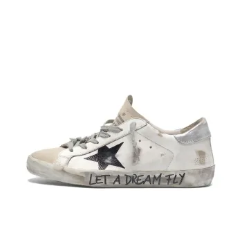 Golden Goose Super-Star Stylish Skateboarding Shoes Women's White Silver Tail