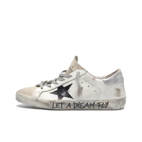 Golden Goose Super-Star Stylish Skateboarding Shoes Women's White Silver Tail