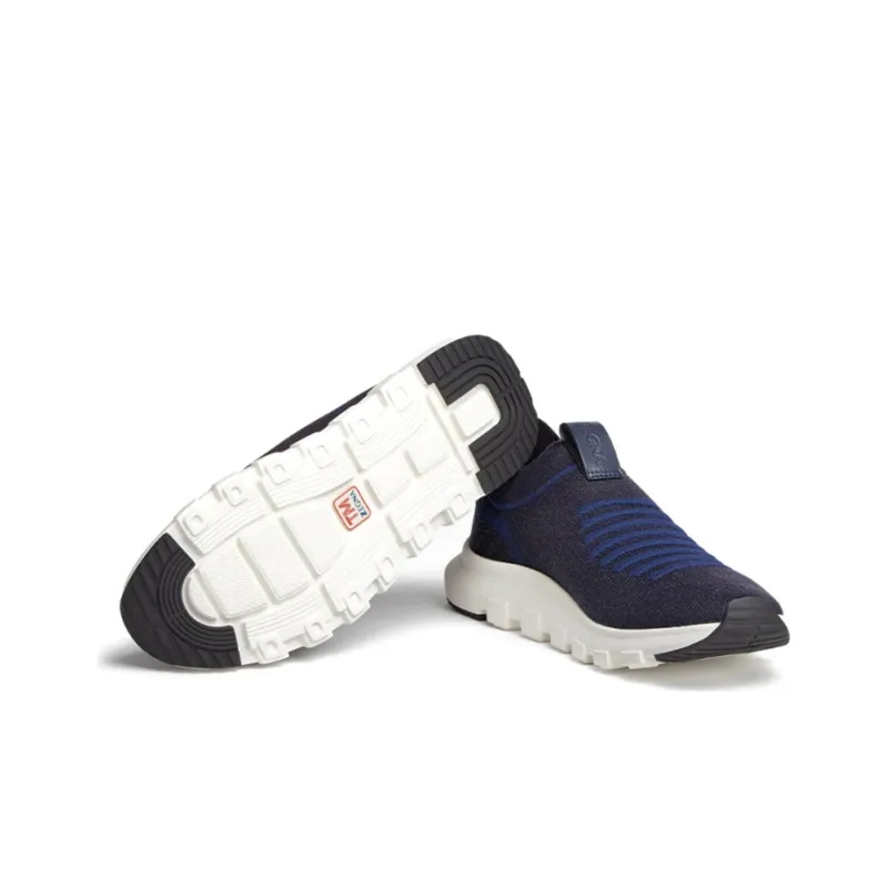 Zegna Techmerino Slip Resistant Lightweight Breathable Cushioning Low Top Casual Shoes Men's Marine Blue-4