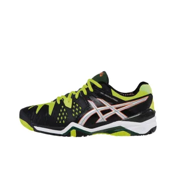 Asics Gel-Resolution 6 Wear-Resistant Low-Top Tennis Shoes Men's Black Yellow