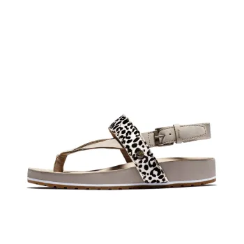 Timberland Beach Sandals Women's Gray/Black And White Leopard Print