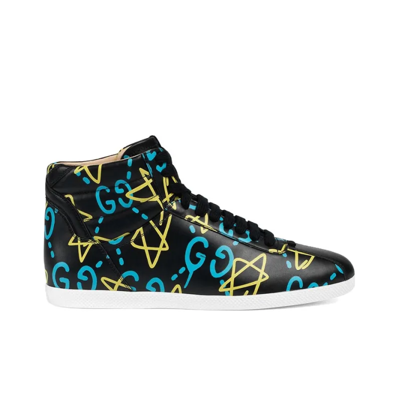 GUCCI Ace High-Top Graffiti Ghost Stars-1