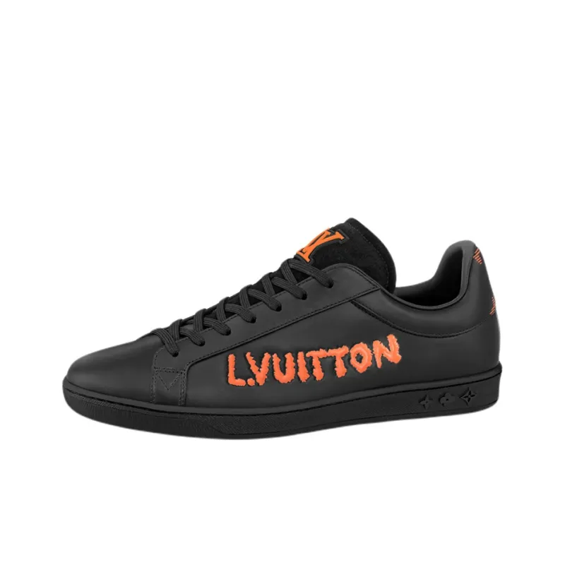 LOUIS VUITTON Lv Luxembourg Samothrace Sneakers 'Black With Orange'-0