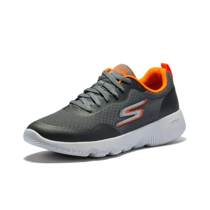 Skechers GO RUN Series Cushioning Anti Slip Wear Resistant Breathability Low Top Casual Running Shoes Men's Gray Orange-2
