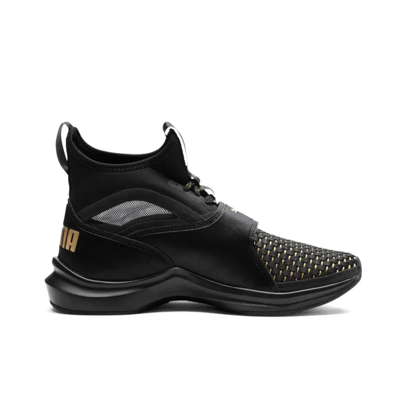PUMA Anti-Slip Wear-Resistant High-Top Running Shoes Women's Black-1