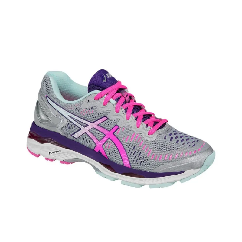 Asics Gel-Kayano 23 Anti-Slip Wear-Resistant Low-Top Running Shoes Women's Gray Purple 2A-Width-2