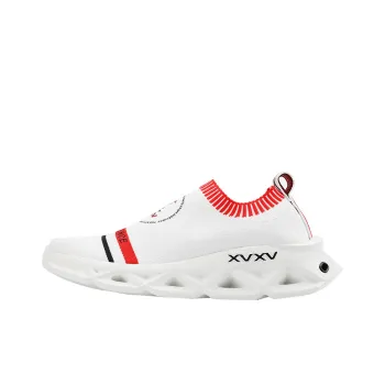 NORVINCY Breathable Low-Top Running Shoes Unisex White Red Stylish Outdoors