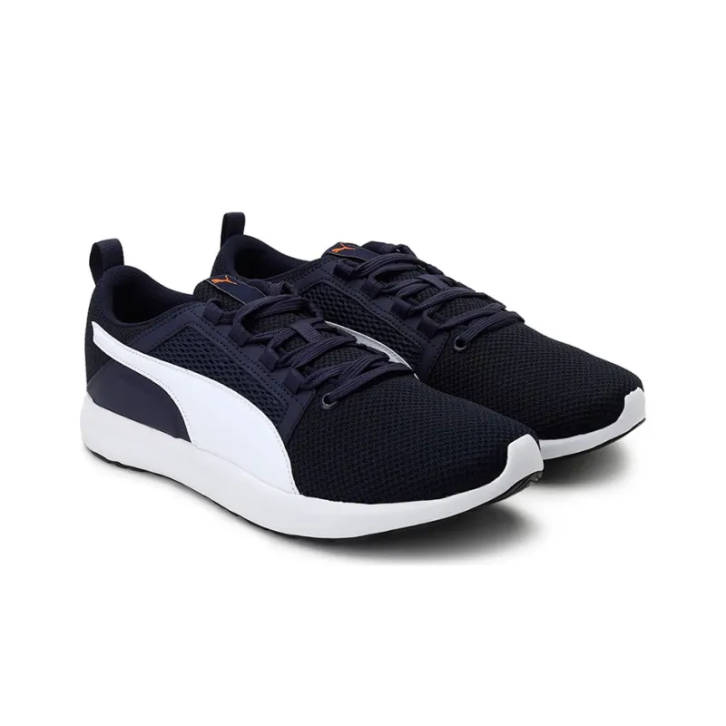 PUMA Infantil Flyer Runner Cushioning Breathable Wear-Resistant Slip-Resistant Low-Top Running Shoes Men's Blue White-2