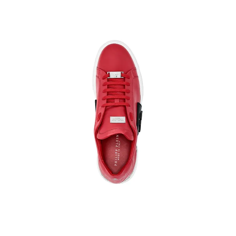 PHILIPP PLEIN Nappa Low Top Athletic Shoes Men's Red-3