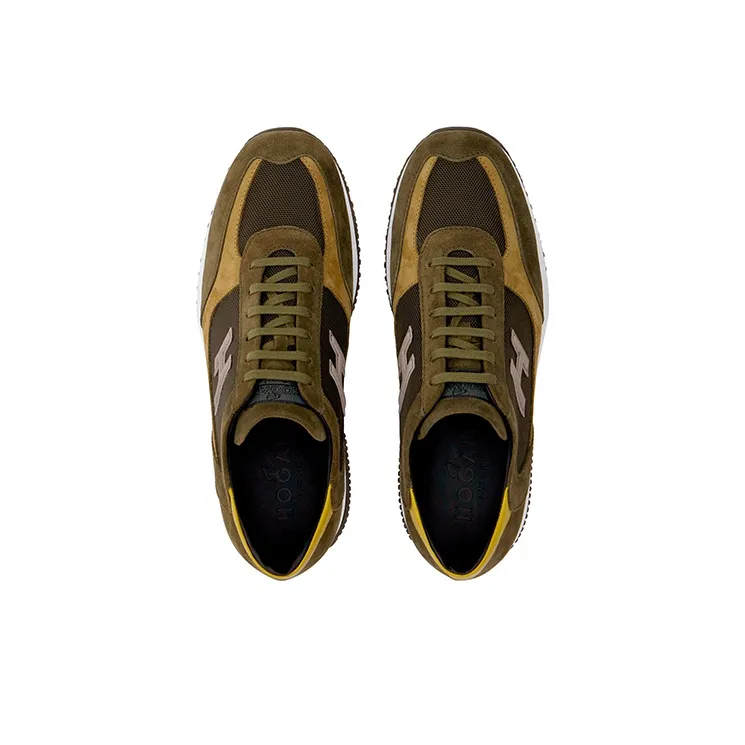 HOGAN Interactive Running Shoes Men Low-Top Green-2