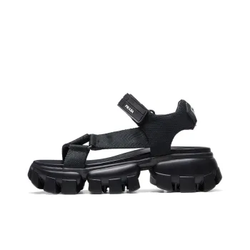 PRADA Sporty Woven Nylon Tape Sandals 'Black' Women's