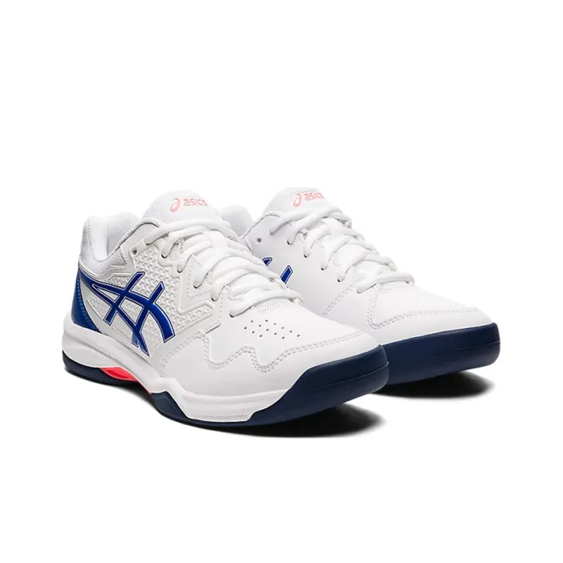 Asics Gel Dedicate 7 Slip Resistant, Abrasion Resistant, Breathable Low Top Running Shoes Women's White Blue-1