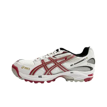 Asics Gel-Hardwicket 4 Wear-Resistant Low-Top Running Shoes Men's White Red Multicolor