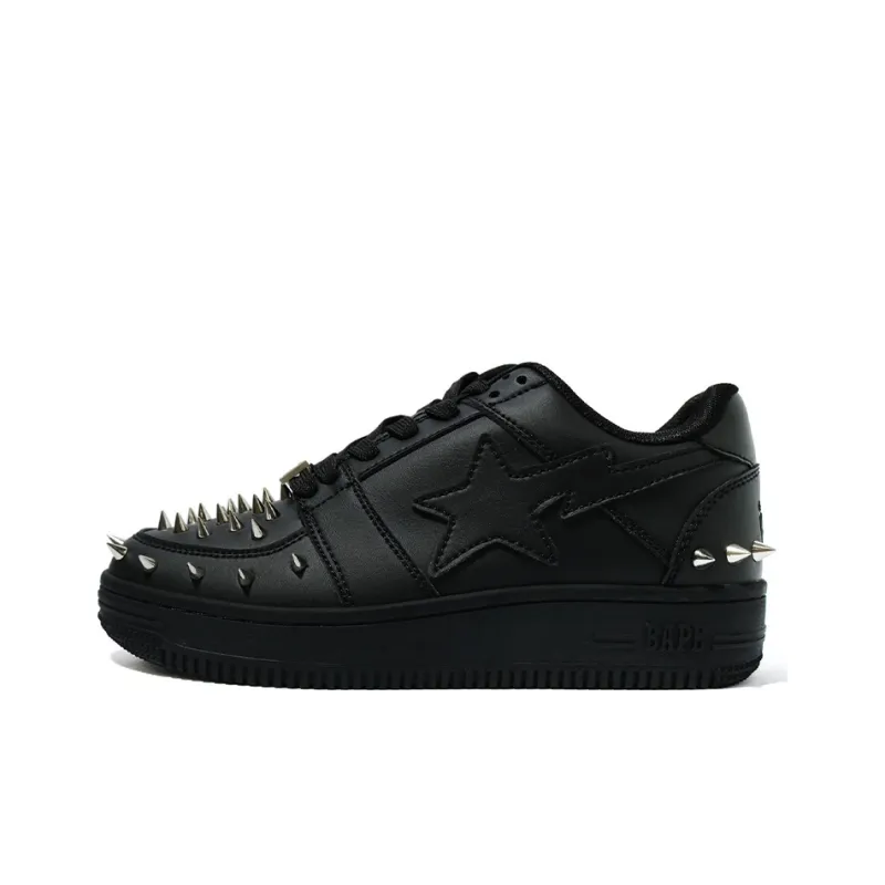 BAPE A BATHING APE Bape Sta Low Black Gold Studded-0