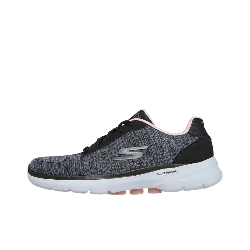 Skechers Go Walk 6 - Magic Melody Anti-Slip Wear-Resistant Low-Top Casual Shoes Women's Black Pink-0