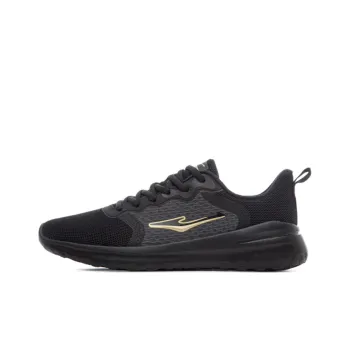Erke Breathable And Resilient Low Top Running Shoes Men's Black Gold