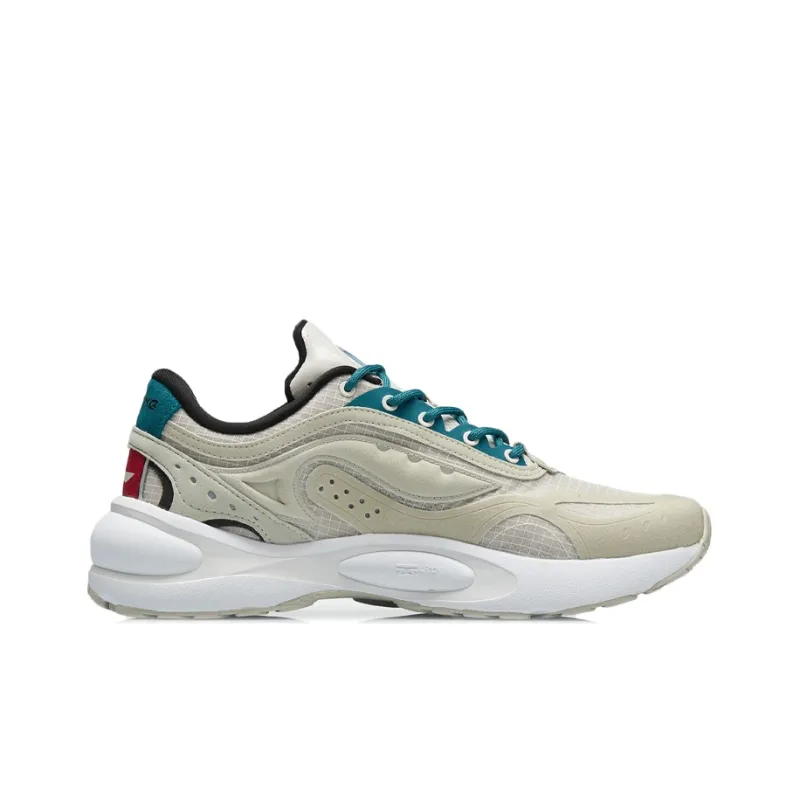 LiNing V8 Cushioning Wear-Resistant Low-Top Running Shoes Men's Gray White-1