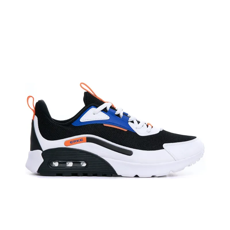 Erke Abrasion Resistant Breathable Low Top Running Shoes Men's Black Neon Orange-1