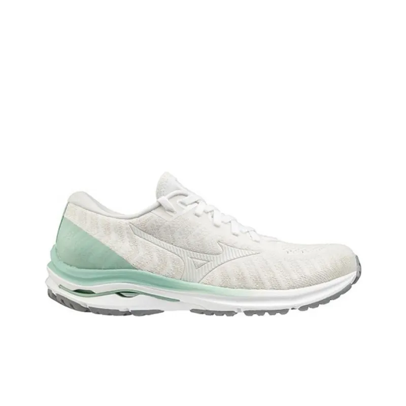 Mizuno Women's Wave Rider 24 Waveknit 'White Green' Women's-1
