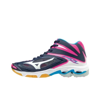 Mizuno Wave Lightning Z3 Anti-Slip Wear-Resistant Mid-Top Running Shoes Unisex Blue Pink