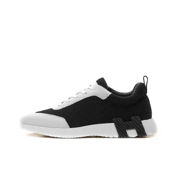 HERMES Bouncing Cushioning, Slip Resistant, And Abrasion Resistant Low Top Athletic Shoes Men's Black White