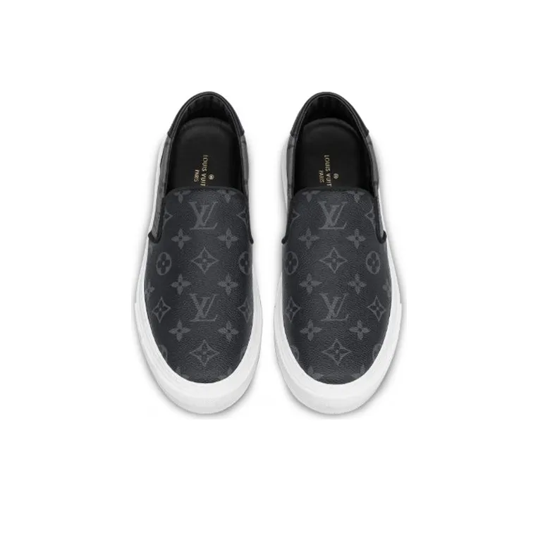 LOUIS VUITTON Trocadero Monogram Eclipse Stylish Skateboarding Shoes Men's Black-3