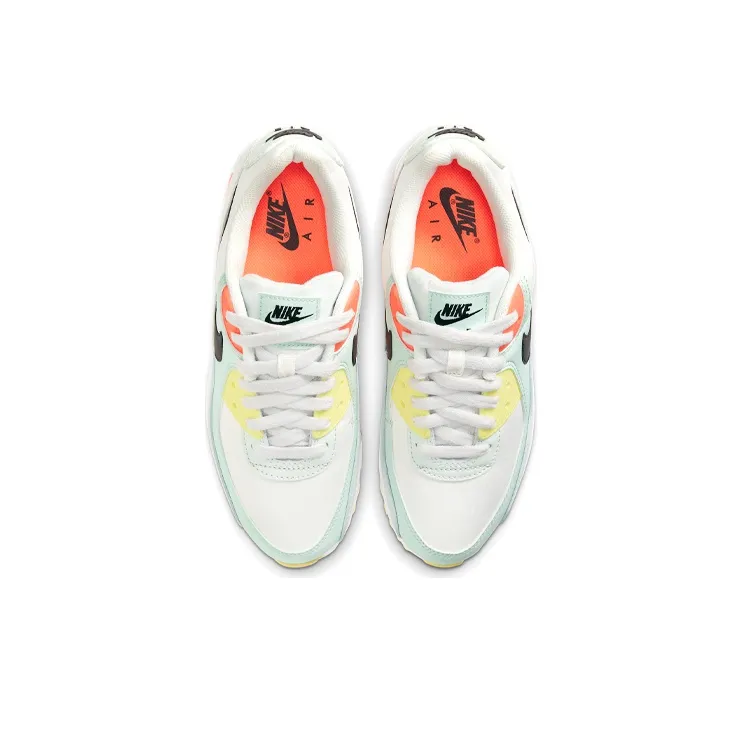 Nike Air Max 90 White Barely Green Bright Mango Women's-3