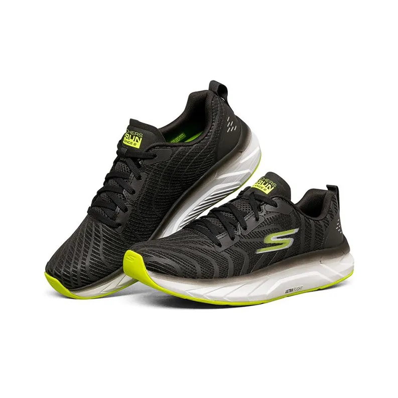 Skechers Abrasion Resistant Low Top Running Shoes Men's Black-2